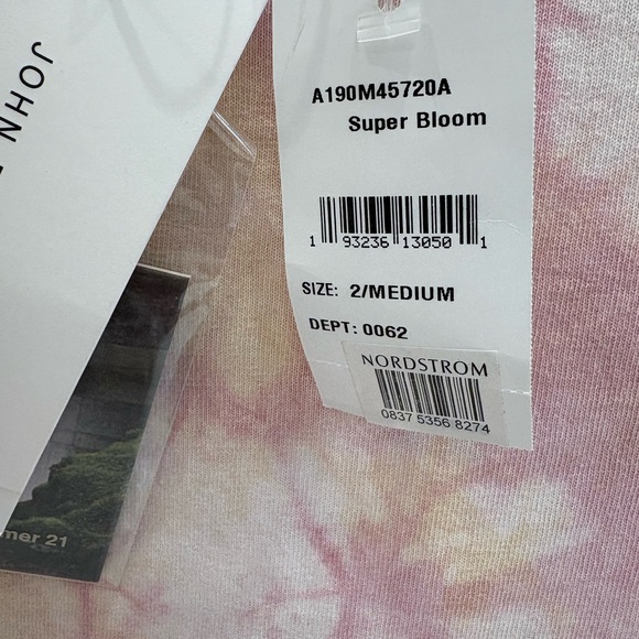John Elliott Pink and Cream Tie-Dye Short Sleeve Tee - Picture 4 of 5